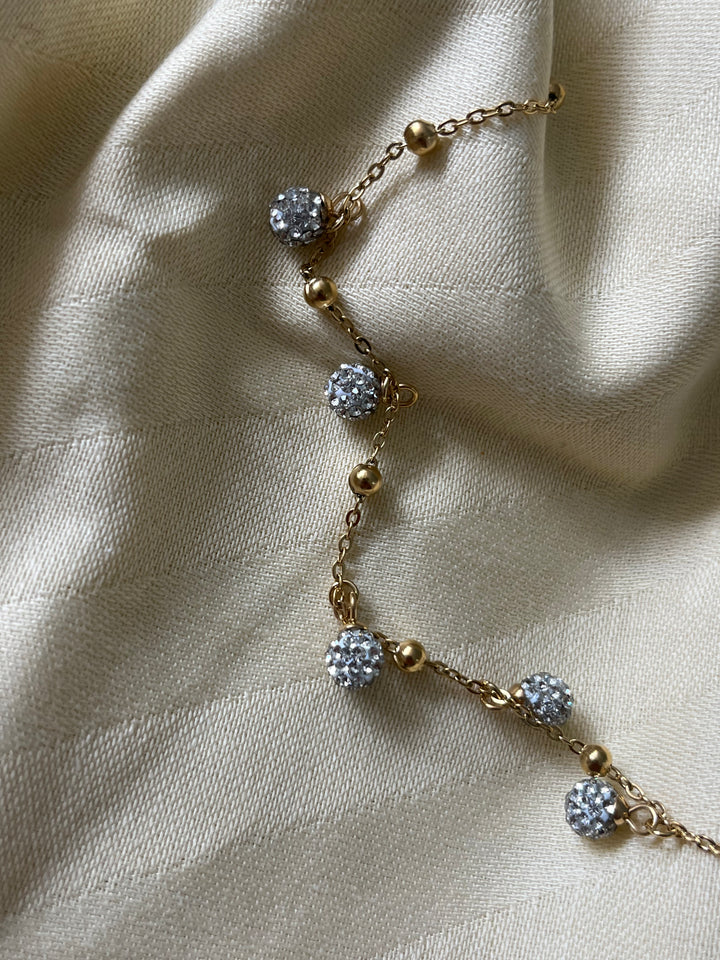 Yuvarlak Taş Detay Çelik Bileklik