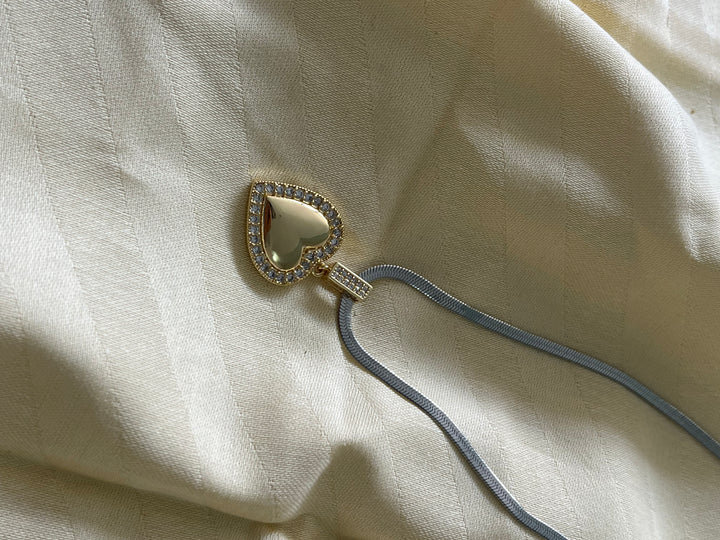 Vintage Kalp İtalyan Zincir Çelik Kolye