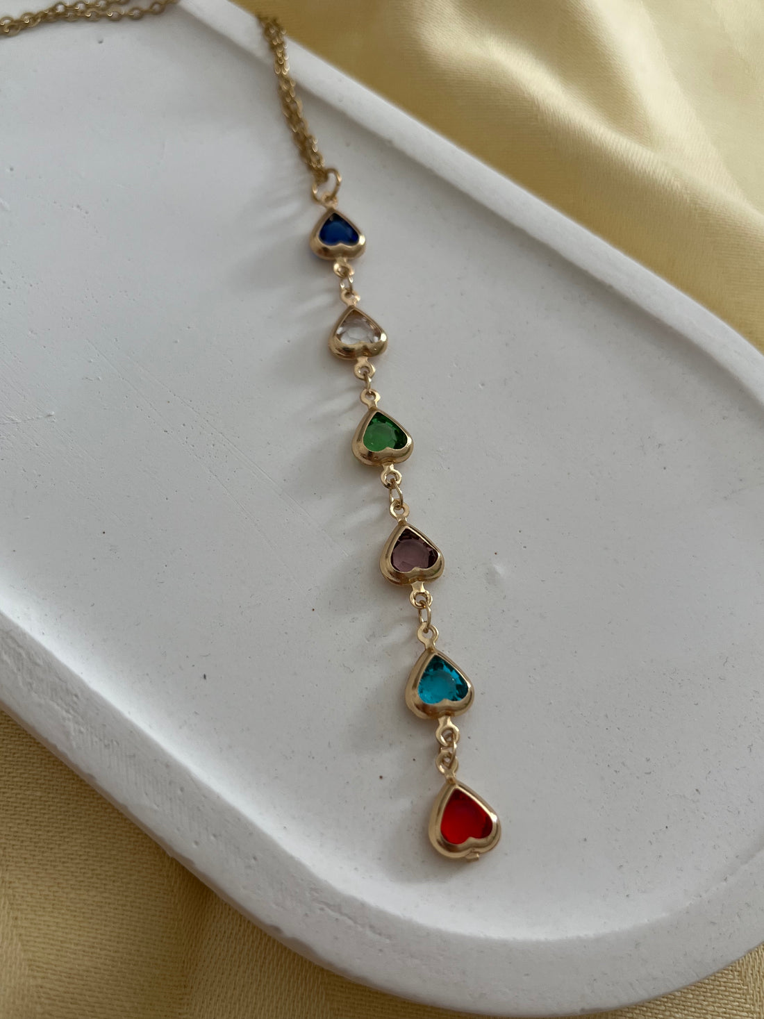 7 Element Kalp Kesim Çelik Y Kolye