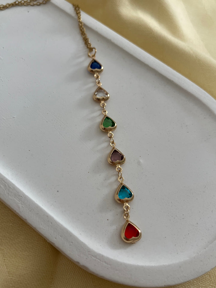 7 Element Kalp Kesim Çelik Y Kolye